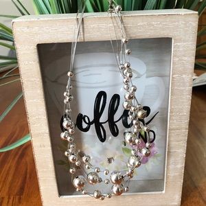 Silver beaded 2 tier necklace